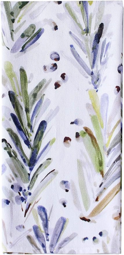 ACCENTHOME Cotton Multipurpose Kitchen Towel Set of 4 - Absorbent Bar & Tea Towels | Leaf Garden Print - 20x28