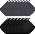 Uiifan 30 Pieces Cotton Pot Holders for Kitchen Washable Heat Resistant Potholders Oven Hot Pads for Cooking and Baking, 7.87 x 7.87 x 0.2 Inch(Black, Gray)