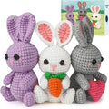 ekaus Crochet Kit for Beginners, Crochet Kit with Step-by-Step Video Tutorials, Crochet DIY Knitting Supplies for Adults, Crochet Rabbits(45%+ Yarn)
