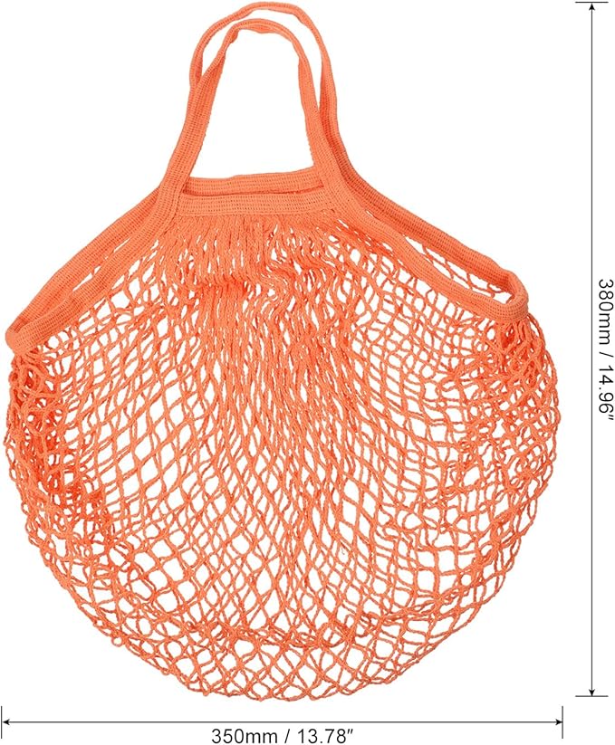 MECCANIXITY Cotton Mesh Bag Reusable Washable Mesh Net String Grocery Bags Organizer for Fruits Vegetables Shopping