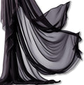 Barcelonetta | Chiffon Fabric | Decoration, Drapery Fabric | Halloween Decoration | for Arbor, Arch, Canopy, Table and Chair Decoration (Black, 10 Yards)