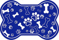 Dog Cat Mat for Food and Water,Rapid Absorbent Pet Feeding Mat, Bone Shaped Dog Placemat Bowl Mat with Rubber Backing,No Stains Pet Food Mats Indoor, Pet Accessories Supplies,Blue 17"×29"