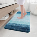 Arotive Microfiber Bathroom Rugs, Shaggy Soft and Absorbent Bath Rug, Non-Slip, Thick Plush Machine Washable Dry Bath Mats for Bathroom, Tub and Shower, 45x27, Peacock Blue, Rectangular