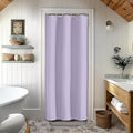 OVZME Stall Fabric Shower Curtain Set - 36x72W, Waffle Weave 230GSM Heavy Duty Small Shower Curtains for Narrow Stall Size, Machine Washable Bath Curtain with 12 Plastic Hooks, Lavender