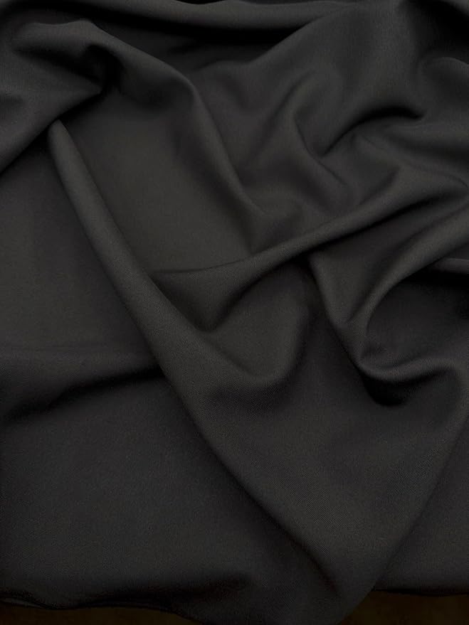 EOVEA - Polyester Poplin Fabric by The Yard – 100% Polyester, 60” Wide Durable Versatile Material for Apparel, Home Décor, Crafts, Tablecloths, Curtains, Drapes, Sewing & DIY Projects (Black,15 Yard)