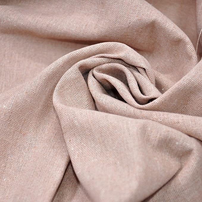 Linen Pre-Cut Qilting Fabric by The Yard Entelare(Khaki,2yds)