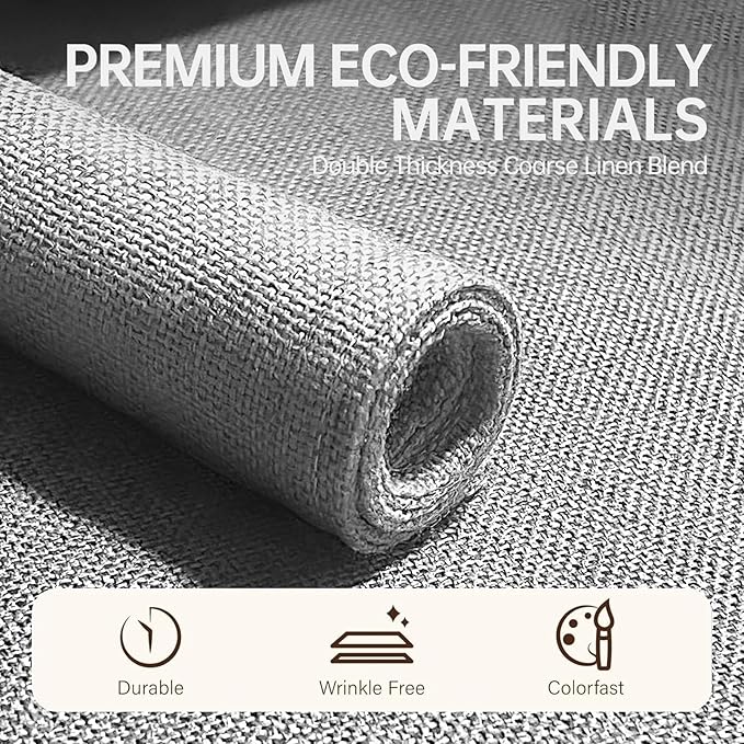 Blue Forest | Rectangular Faux Linen Placemats Set of 8 | Dual- Layered Thickened for Durability | Heat Resistant | Machine Washable | Wrinkle Free for Easy Care Indoor/Outdoor Use - Cream Beige