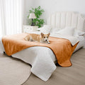 Bigbeer Waterproof Blanket for Bed, Leak Proof Dog Blankets for Couch Sofa Protection, Reversible Pet Sherpa Throw Furniture Protector Machine Washable(60"x80",Orange)