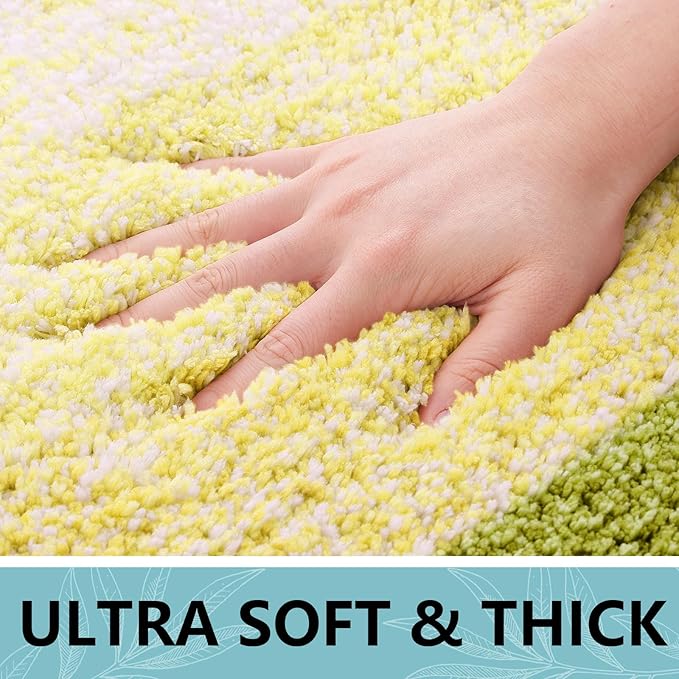 Arotive Microfiber Bathroom Rugs, Shaggy Soft and Absorbent Bath Rug, Non-Slip, Thick Plush Machine Washable Dry Bath Mats for Bathroom, Tub and Shower, 30x20, Olive Green, Rectangular