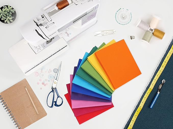 Craftido -25 Options- 100% Cotton Quilting Fabric Bundles 10pcs Fat Quarters 18”x21”-Medium Weight 5.2 oz- Soft Cotton for Quilting, Sewing Project, Patchwork, DIY Crafts – Rainbow Colors