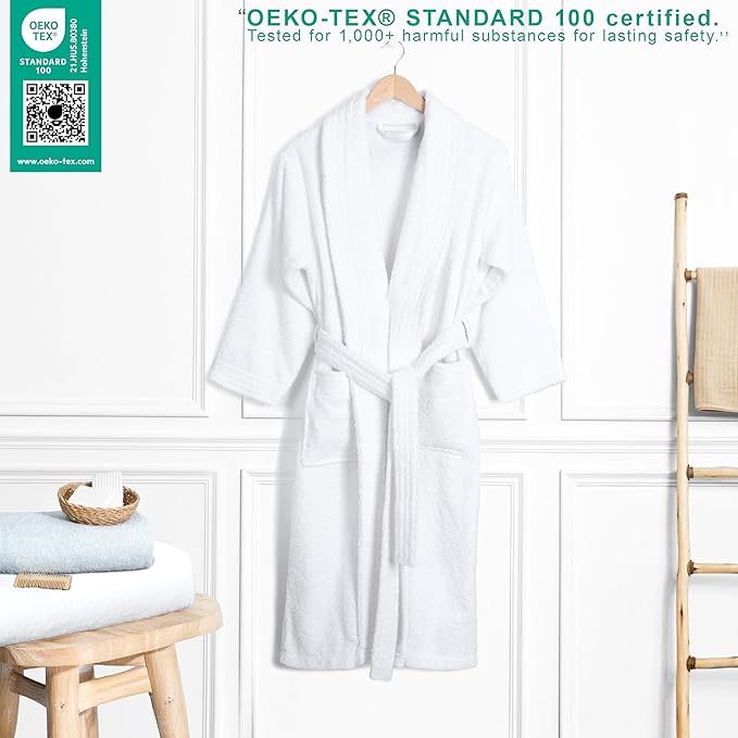 American Soft Linen Women’s 100% Cotton Terry Bathrobe – Soft, Absorbent, Quick Dry Turkish Robes for Women Quality Housecoat