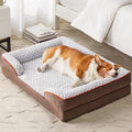 LEXTRO Orthopedic Dog Bed for Medium Dogs, Egg Crate Foam Bed for Medium Dogs, Equipped with Removable Waterproof Pillow Cover and Anti-Slip Bottom, Pet Bed
