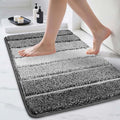 COSY HOMEER Bathroom Rugs 30"x20", Ultra Soft Absorbent Bath Mat with Non-Slip TPR Backing, Machine Washable Shaggy Rug for Bathroom Floor, Dark Gray