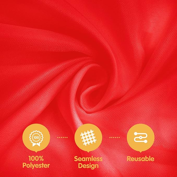 BRILLMAX 8 Pack Red Tablecloths 70 x 120 Inch for 6ft or 8ft Rectangle Tables - Rectangular Bulk Linen Polyester Fabric Washable Cloth Cover for Wedding Reception Banquet Birthday Party