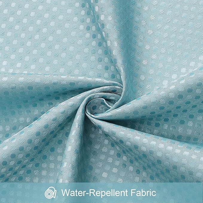 Craidlela 3 in 1 Shower Curtain Set, Teal Blue Waffle Shower Curtain and PEVA Liner Set with 12 Stainless Steel Shower Curtain Hooks, Waterproof Fabric Shower Curtains for Bathroom, 72 W x 72 H