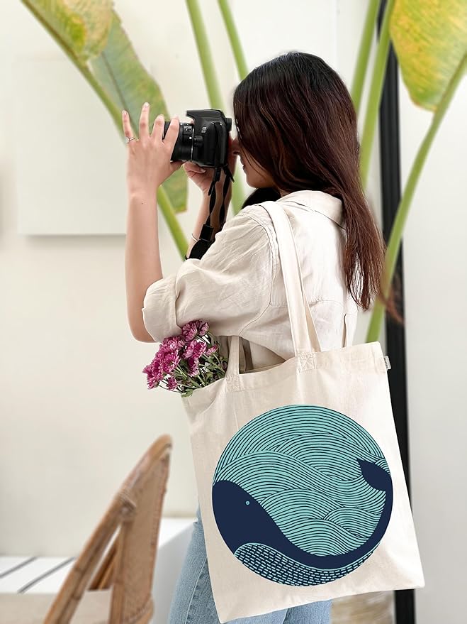 Eco Right Tote Bag for Women, Reusable Grocery Bag, Canvas Tote Bag for Shopping, Cotton Bag for Daily Use, Gifts for Women