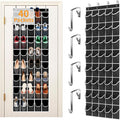 Gisiyunly Over the Door Shoe Organizer with 40 Large Pockets, Multi-Purpose Storage for Shoe and Accessories, Durable Fabric with Adjustable Hooks for Home Closet Bedroom Entryway-Black
