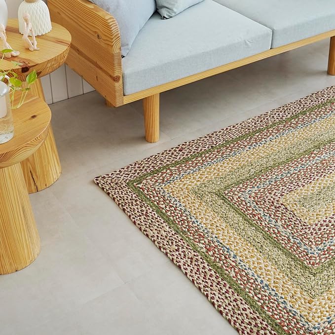 Traditional Jute Braided Runner Rug, Rustic Primitive Country Décor for Kitchen, Entryway, Hallway, Autumn, 2'X18'