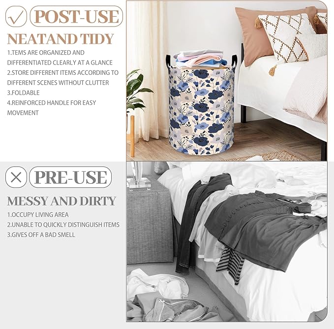 ainori Leopard Laundry Basket, Oxford Cloth Nature Dirty Clothes Collapsible Hamper for Room Decor, Jungle Animal and Botanical Print Gifts Toy Organizer 19.7 * 15.8 Inch for Bedroom Bathroom Dorm