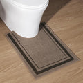 chakme Bathroom Rugs Mat U-Shaped 24x17, Ultra Thin Non Slip Bath Mat Small Quick Dry Absorbent Bath Mat for Bathroom Floor, (Dark Beige, U-24"x17")