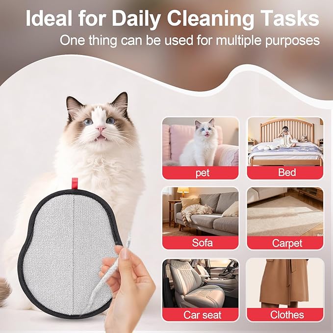 Bifobar Pet Hair Removal Glove - Magic Brush Electrostatic Mitt for Dogs & Cats, Reusable Grooming Gloves - Dog Hair Remover Tool with 5-Finger Design for Couch, Carpet, Furniture, Laundry & Clothing