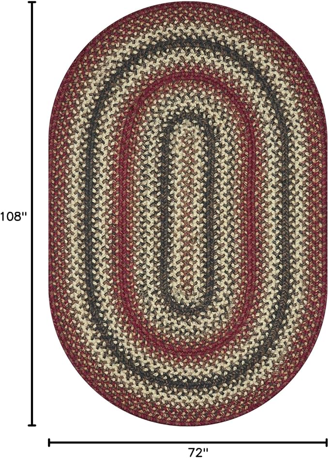 Homespice Chester Oval Area Rugs 6x9' - Jute Oval Braided Rug for Bedroom and Living Room