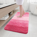 Arotive Microfiber Bathroom Rugs, Shaggy Soft and Absorbent Bath Rug, Non-Slip, Thick Plush Machine Washable Dry Bath Mats for Bathroom, Tub and Shower, 47x20, Pink, Rectangular