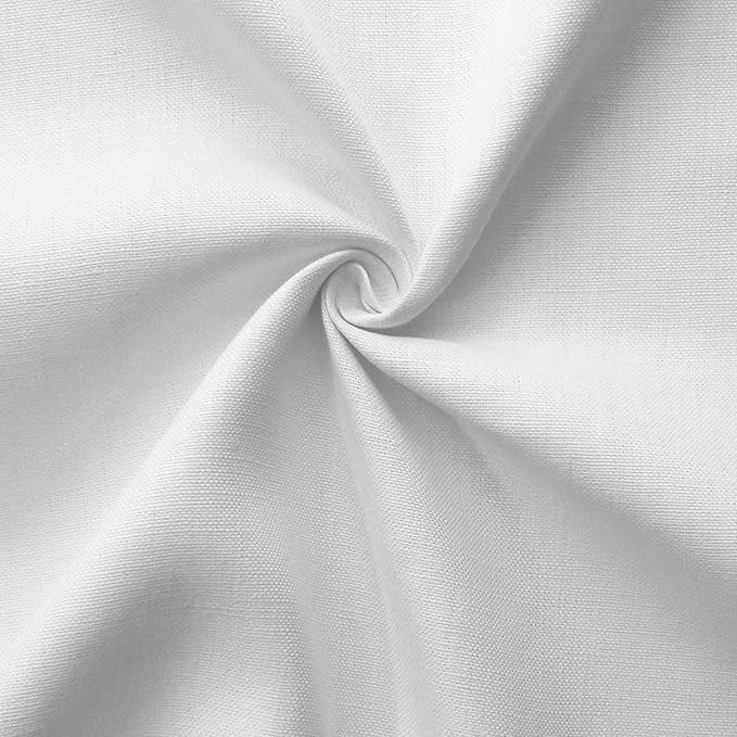 Barcelonetta | Linen Fabric | Natural Linen Cloth | Embroidery, Sewing | Soft, Breathable | 55" Wide | 70% Linen, 30% Rayon | Hemp, Jute, Needlework, Lining (White, 2 Yard)