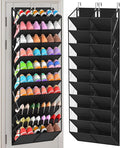UVIAHOMI 30 Pairs Over the Door Shoe Organizer, Clear Pockets Hanging Shoe Storage for Closet, 10-Tier Door Shoes Rack Storage, Handing Shoes Holder Fit All the Family's Sneakers, Boots, Heels, Black