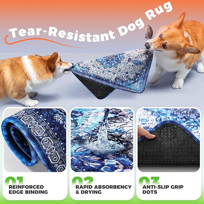 Hompet 2 Pack Waterproof & Absorbent Dog Car Seat Cover Mat, Fits Most Dog Car Hammocks, Washable Reusable Backseat Protector Pad, Quick Dry Leak-Proof Non-Slip Pet Travel Mat for Cars, 18"x54"