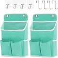 Someteth Hanging Basket for Organizing, Wall Organizer with Pockets and Over The Door Organizer，Can for Home, Closet, Office and Camper (2 Green)