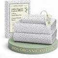 LANE LINEN 100% Organic Cotton Twin Bed Sheets, Mercerized Cotton Fully Elasticized Reinforsed Seam in Fitted Sheets Pocket Low Pill Fade Resistant Printed Sheets Twin Size Bed- Haze Grey