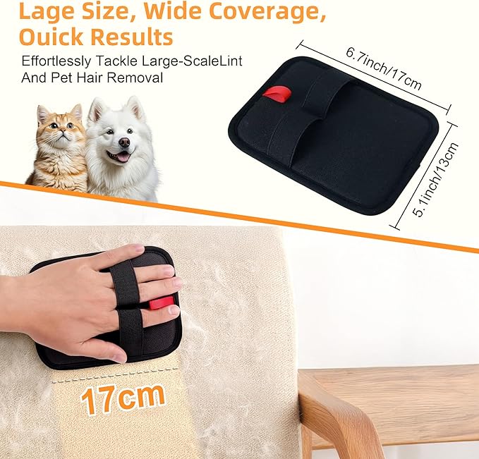 Liznkjious Pet Hair Removal Gloves, 4 Pack Reusable Washable Electrostatic Grooming Mitts for Cats & Dogs, Pet Fur & Lint Remover for Furniture, Carpet & Car Seat