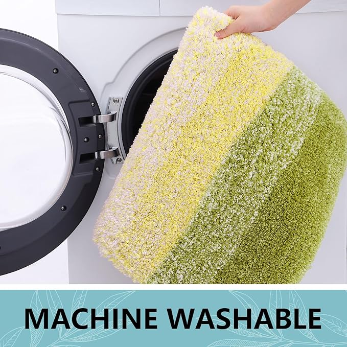Arotive Microfiber Bathroom Rugs, Shaggy Soft and Absorbent Bath Rug, Non-Slip, Thick Plush Machine Washable Dry Bath Mats for Bathroom, Tub and Shower, 30x20, Olive Green, Rectangular