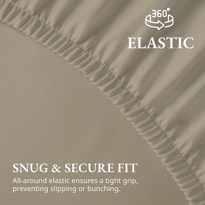 Lane Linen 100% Egyptian Cotton Twin XL Size Fitted Sheet Only (39"x81" + 15") - Elegant Sateen Weave, Ultra Soft, Breathable, Highly Durable, Deep Pockets Upto 17" - Linen