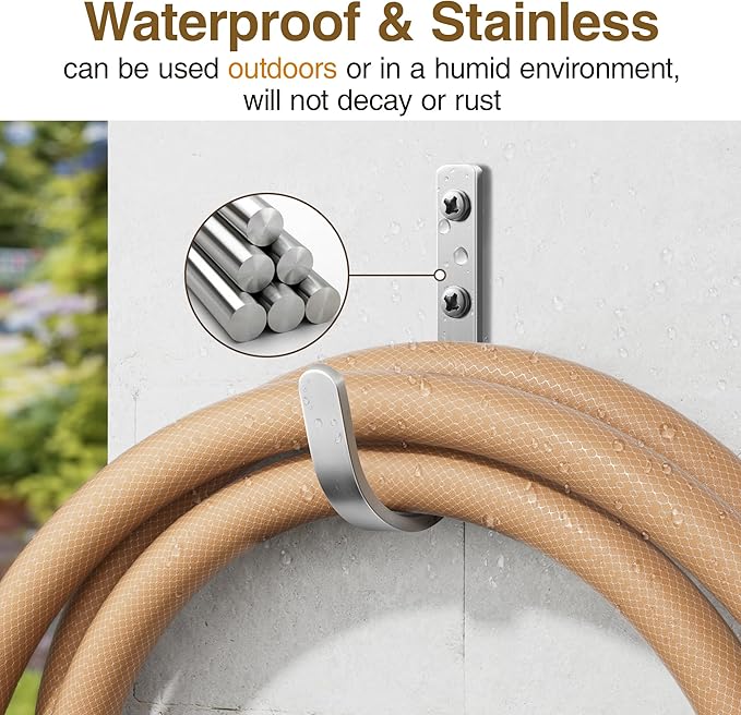 Josmimic 10-Pack Wall Hooks for Hanging Towel/Coat - 22LB Screw in Metal Hanger Wall Mount, for Outdoor, Closet, Door, Bathrooms, for Backpack, Robe, Silver