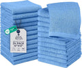 DAN RIVER 24 Pack Wash Cloths for Showering [12x12] - 100% Cotton Washcloths Premium Quality Flannel Face Cloths for Bathroom, Highly Absorbent and Soft Feel Wash Clothes, M Blue