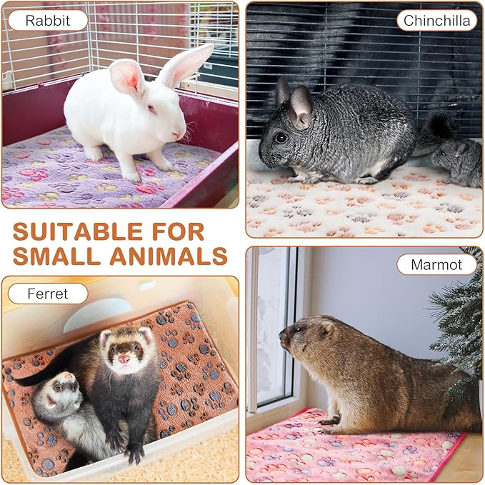 Clysee 4 Pack Self Heating Cat Bed Cat Self Warming Pad with Removable Cover Extra Warm Thermal Pet Pad Washable Pet Crate Mat Anti Slip Kennel for Indoor Outdoor Pets(Dog Paw,16 x 20 Inches)
