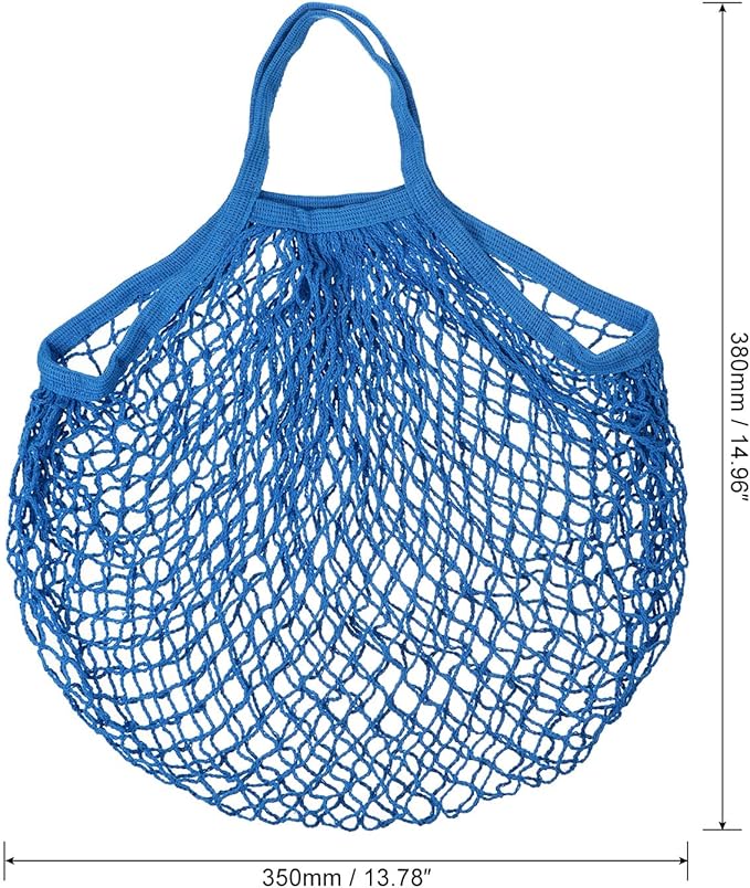 MECCANIXITY Cotton Mesh Bag Reusable Washable Mesh Net String Grocery Bags Organizer for Fruits Vegetables Shopping