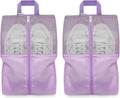 HANOZI Shoe Bags For Travel, Used As For Storage or Shoe Travel Bag, Space Saving When Travelling With This Travel Shoe Bags For Packing, Sneaker Bag. (Light Purple, 2 Pack, Large)