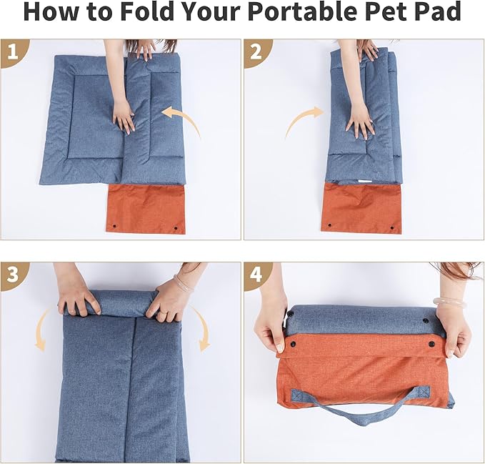 Outdoor Foldable Dog Mat Durable Teflon-Coated Oxford Material Waterproof Thin Dog pad Travel-Friendly Machine Washable Design for Camping/Car (Dark Grey, Medium (39.4 * 28.3 * 1.57 in))