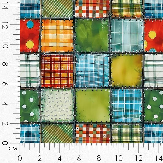 Vegetable Patchwork Cotton Fabric Panel – 6 Designs (10×10 inch Each) + Bonus Patchwork Sheet 29.5×19.6 inch, 100% Cotton 140 GSM