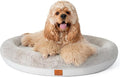 pawtnerz Round Donut Dog Bed – Luxury Orthopedic Dog Beds with Memory Foam – Calming Bolster Pet Bed, Water-Resistant, Washable Plush Cover, Premium Zipper – Small, Medium Dogs & Cats (25 Inches)