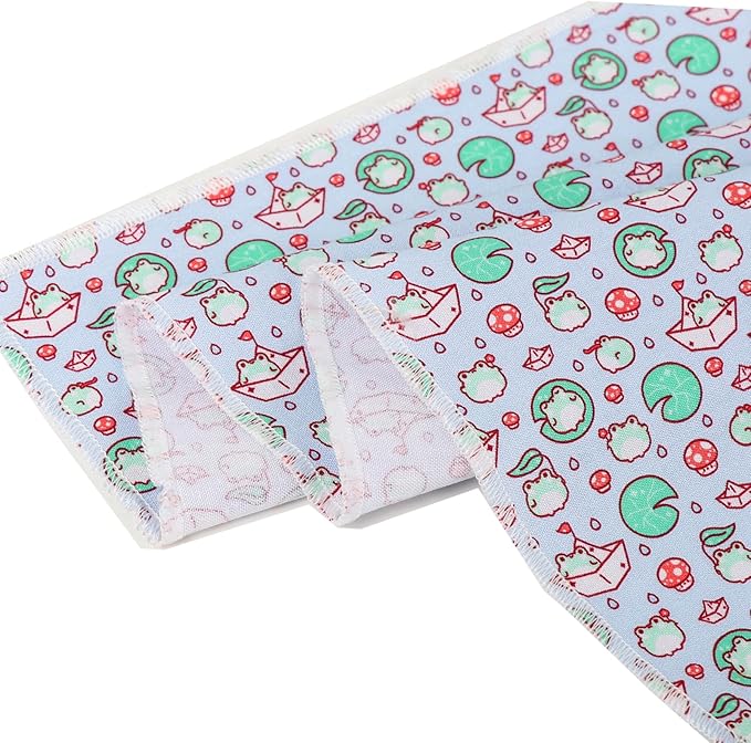 MR. CHUBBYFACE Frog Lotus Leaf Striped Dog Bandanas Reversible Triangle Bibs Scarf Accessories for Dogs Cats Pets S