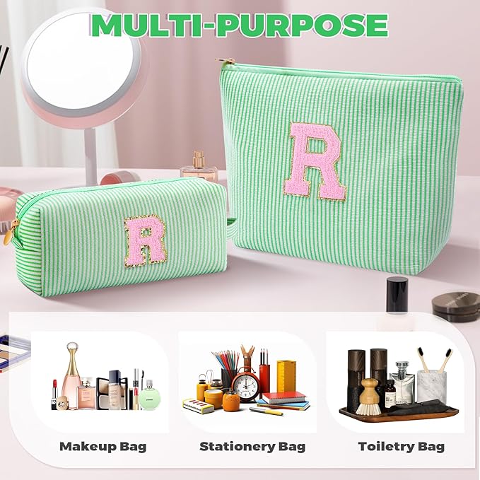 Btffitting Personalized Anniversary Wife's Birthday Gifts,Mothers Day Gifts for Women,Wife Gifts from Husband,Cool Birthday Gifts for Wife,Makeup Bag Set Cosmetic Bag for Teen Girls - Green,R