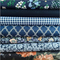 7Pcs 9.8" x 9.8"(25 * 25CM) Cotton Fabric DIY Making Supplies Quilting Patchwork Fabric Fat Quarter Bundles DIY for Quilting Cotton Patchwork Cushions (Navy, 9.8" x 9.8")