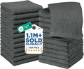DAN RIVER 24 Pack Wash Cloths for Showering [12x12] - 100% Cotton Washcloths Premium Quality Flannel Face Cloths for Bathroom, Highly Absorbent and Soft Feel Wash Clothes, Gray