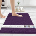 MAYSHINE Plush Shaggy Chenille Bath Mat | Extra Soft, Super Absorbent, Non-Slip Bathroom Rug | Fluffy Microfiber, Area Rug Sets for Bathroom Floor, Kitchen, Living Room | 32"x20" | Plum