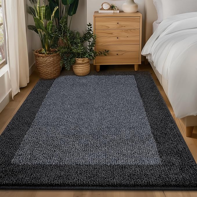 DOMUSTEX Washable Area Rug 34" x 60", Non Slip Kitchen Rug for Floor, Absorbent Entrance Runner Rug for Bedroom, Living Room, (Roll Packing)