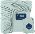 Lane Linen Full Fitted Sheet, 100% Organic Cotton, 3-Piece Set (1 Fitted Sheet,2 Pillowcases), Percale Weave, Full Bed Bottom Sheet, Ultra Soft, Fits Mattress Upto 15" Deep - Cool Blue (No Flat Sheet)